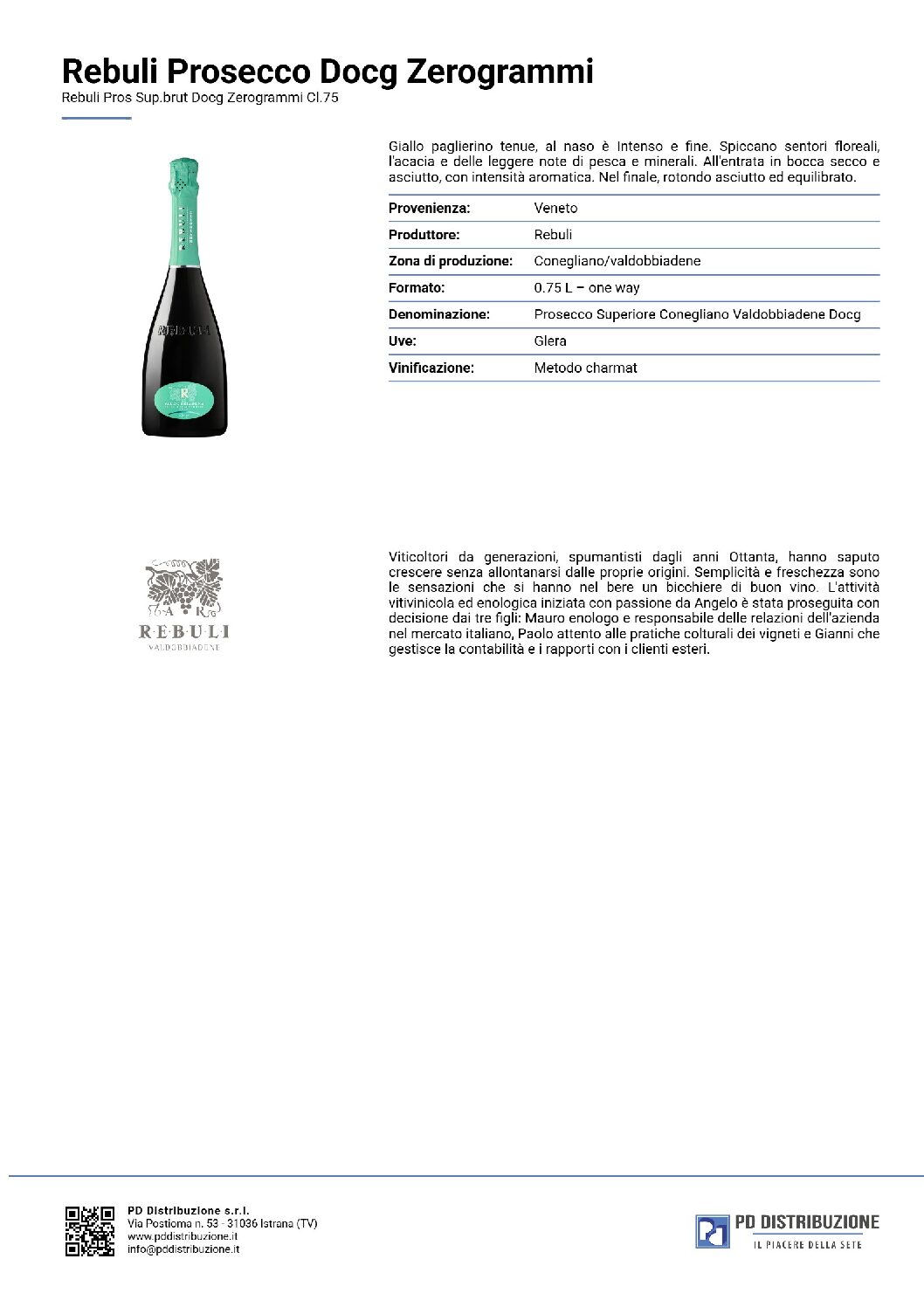Rebuli Prosecco Docg Zerogrammi - immagine 2